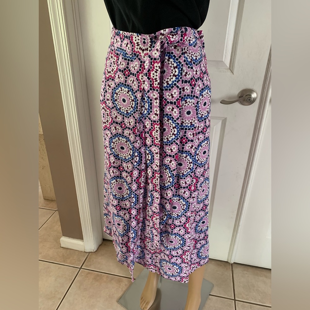 LOFT Mosaic Midi Wrap Skirt - Picture 9 of 15